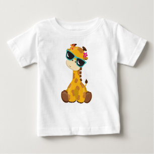 Camiseta Girafa Bonita, Girafa Com Óculos De Sol, Bela Anim
