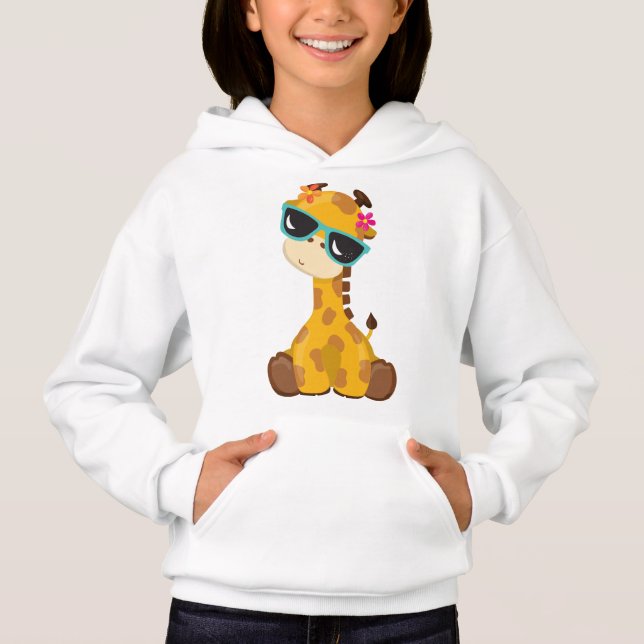 Camiseta Girafa Bonita, Girafa Com Óculos De Sol, Bela Anim (Frente)