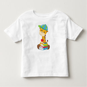 Camiseta Girafa Bonita, Girafa Indo Para A Escola, Livros