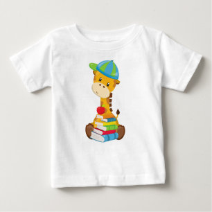 Camiseta Girafa Bonita, Girafa Indo Para A Escola, Livros