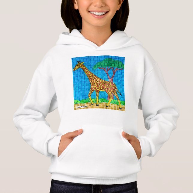 Camiseta Girafa (branca) - Moletom de Menina (Frente)