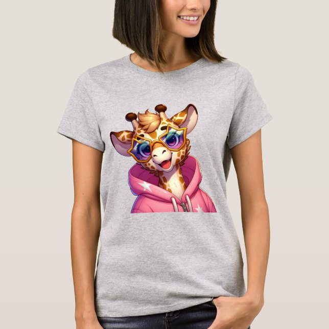 Camiseta Girafa Cartoon Estrela (Frente)