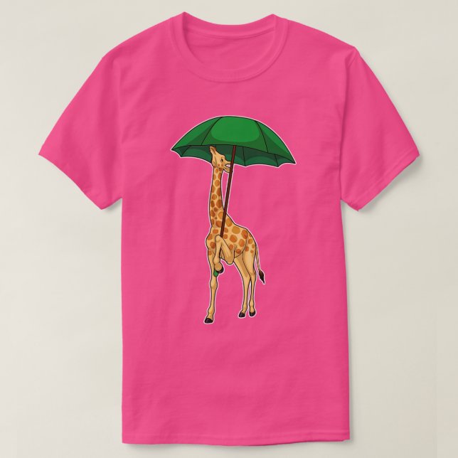 Camiseta Girafa chovendo guarda-chuva (Frente do Design)