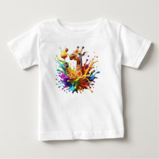 Camiseta girafa colorida