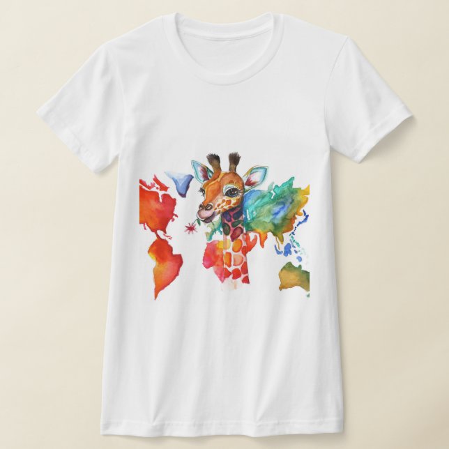 Camiseta Girafa colorida (Postura )