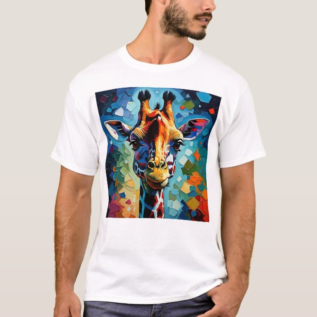 Camiseta Girafa Colorida 302 (Frente)