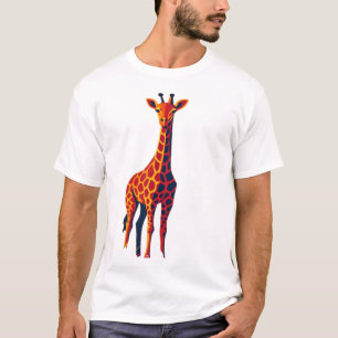 Camiseta Girafa Colorida da Arte Pop  Arte Moderna da Savan