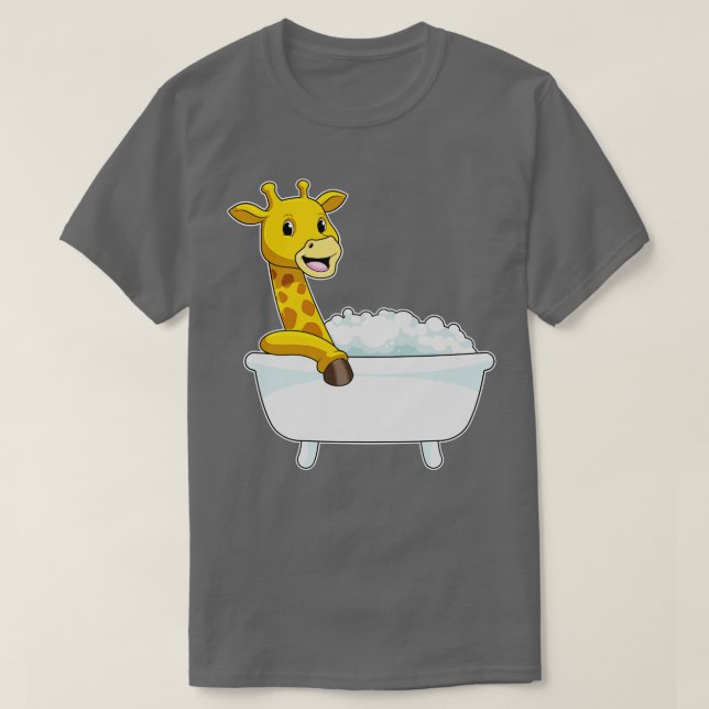 Camiseta Girafa Com Banheira Com Espuma (Frente do Design)