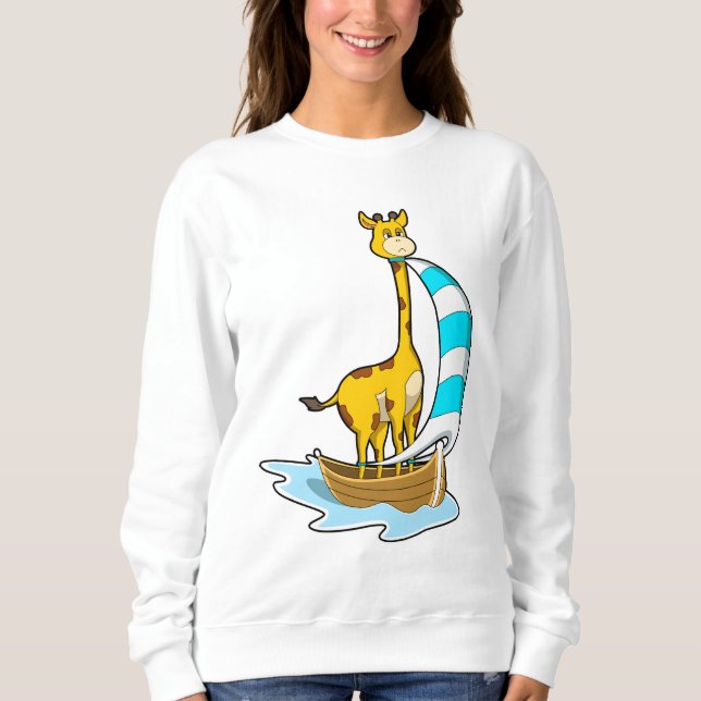 Camiseta Girafa com barco à vela (Frente)