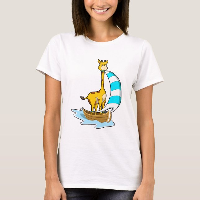 Camiseta Girafa com barco à vela (Frente)