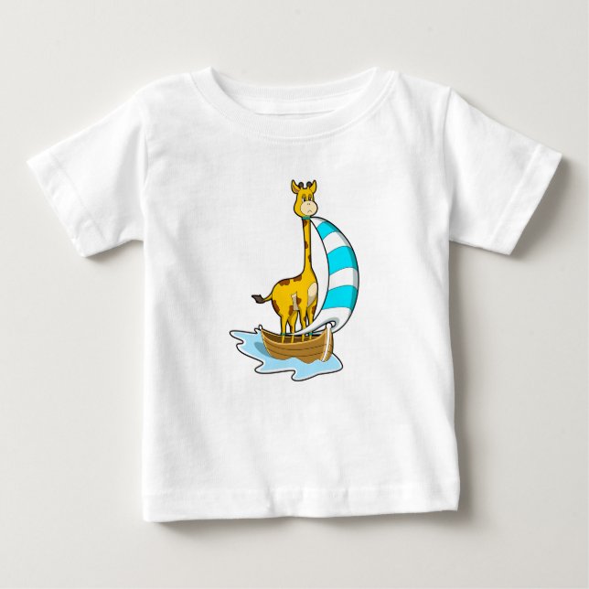 Camiseta Girafa com barco à vela (Frente)