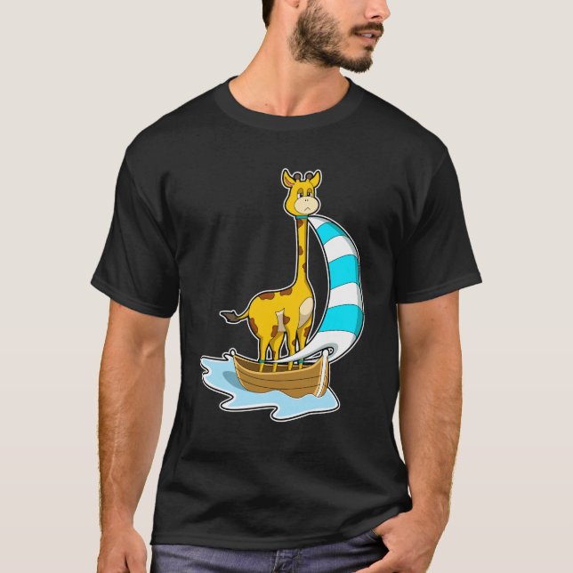 Camiseta Girafa com barco à vela (Frente)