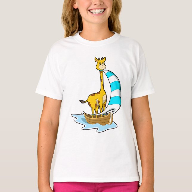 Camiseta Girafa com barco à vela (Frente)
