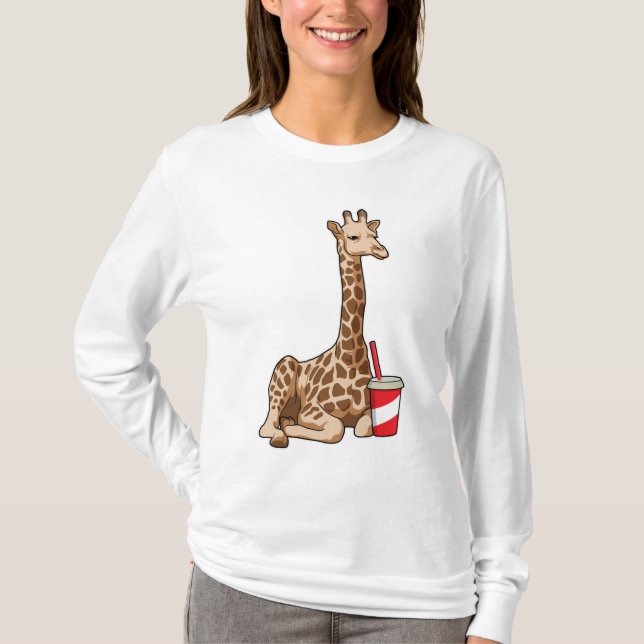 Camiseta Girafa com bebida (Frente)