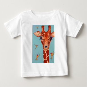 Camiseta Girafa com beija-flores