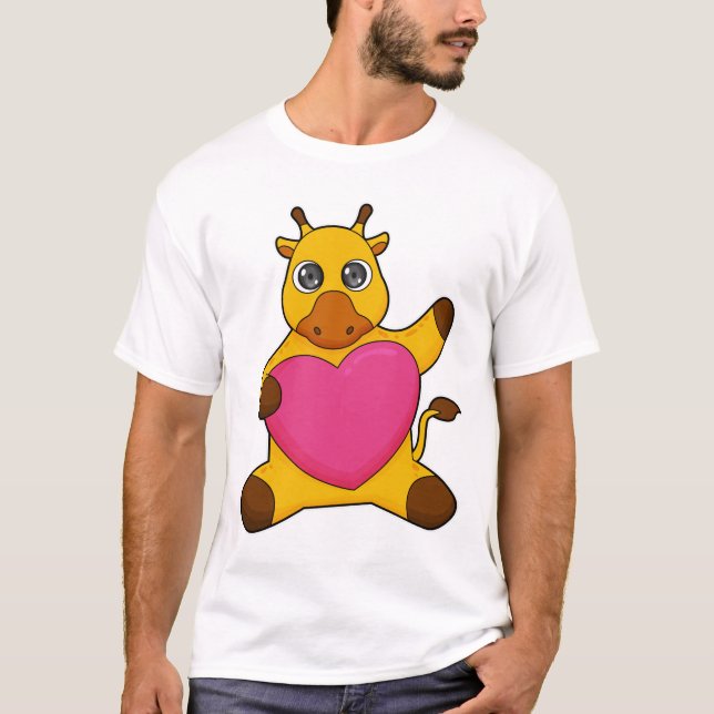 Camiseta Girafa com coração (Frente)