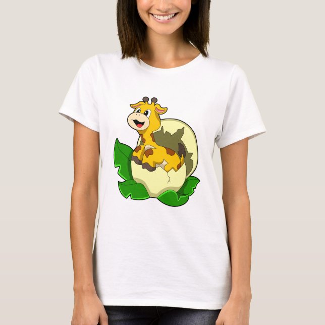 Camiseta Girafa com Folha e Ovo (Frente)