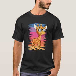 Camiseta Girafa com óculos de sol animal bonito para homens