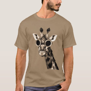 Camiseta Girafa com os óculos de proteção dos óculos de