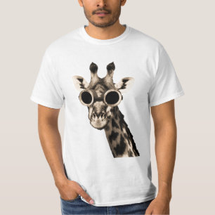 Camiseta Girafa com os óculos de proteção dos óculos de