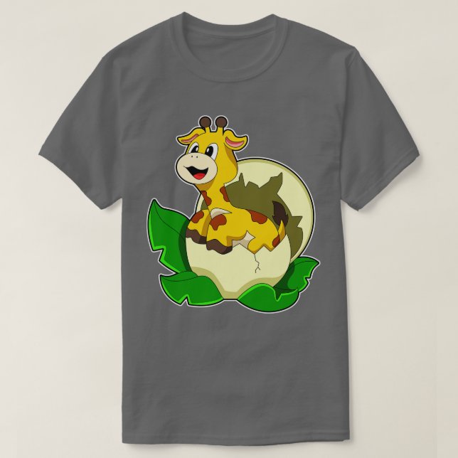 Camiseta Girafa com Ovo de Folha (Frente do Design)