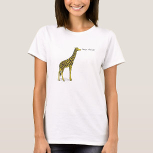 Camiseta Girafa com pescoço longo que diz "a garganta