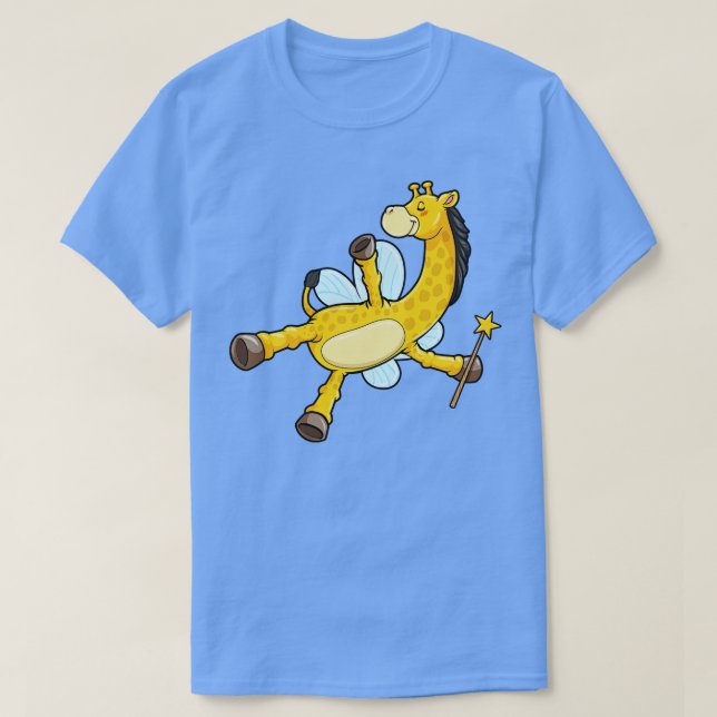 Camiseta Girafa como Abelha com Asas e varinha Mágica (Frente do Design)