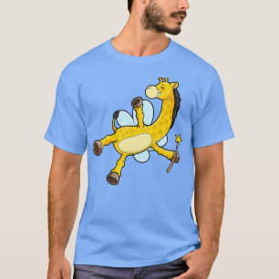 Camiseta Girafa como Abelha com Asas e varinha Mágica