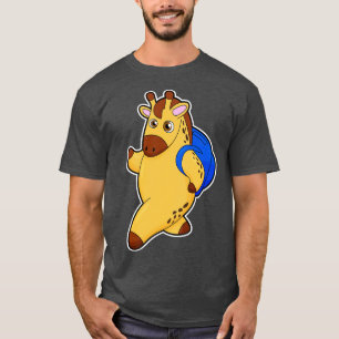 Camiseta Girafa como Aluno com Mochila