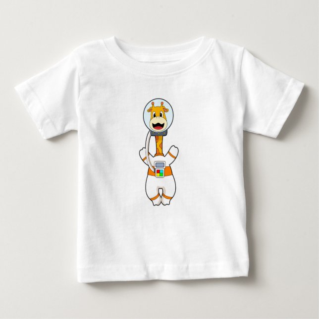 Camiseta Girafa como astronauta na fantasia (Frente)
