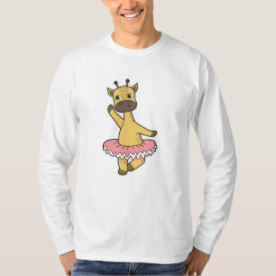 Camiseta Girafa como Ballerina em Balé com saia