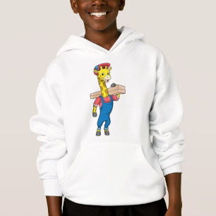 Camiseta Girafa como carpinteiro com madeira
