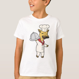 Camiseta Girafa como cozinheiro com placa de Cozinhar e púl