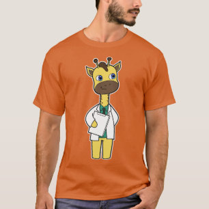 Camiseta Girafa como Doutor com Notepad