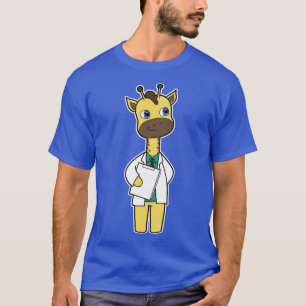 Camiseta Girafa como Doutor com Notepad