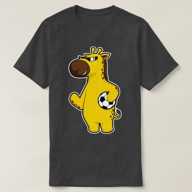 Camiseta Girafa como jogador com bola 2 (Frente do Design)