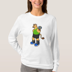 Camiseta Girafa como jogador de voleibol