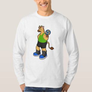 Camiseta Girafa como jogador de voleibol