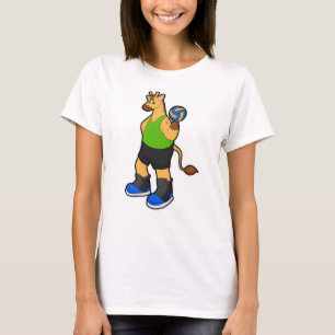 Camiseta Girafa como jogador de voleibol