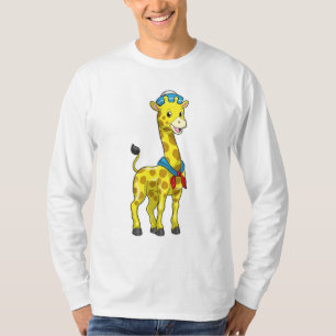 Camiseta Girafa como marinheiro com chapéu marinheiro