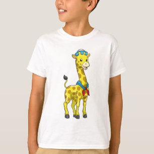 Camiseta Girafa como marinheiro com chapéu marinheiro