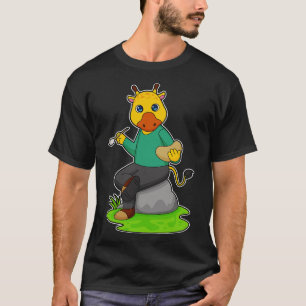 Camiseta Girafa Como Pintor Com Pincel De Tinta