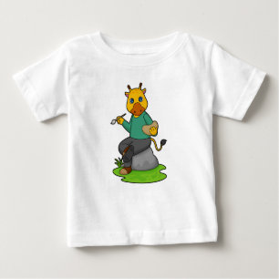 Camiseta Girafa como Pintor com Pintor