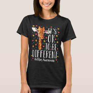 Camiseta Girafa Conscientização do Autismo Está Tudo Bem Se