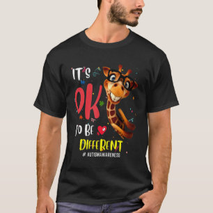 Camiseta Girafa Conscientização do Autismo Mulheres Criança