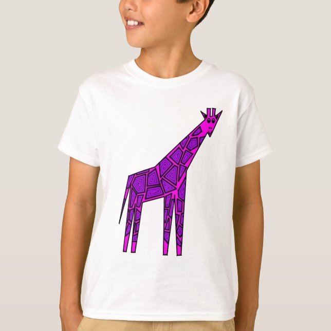 Camiseta Girafa cor-de-rosa (Frente)