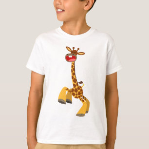 Camiseta Girafa Dançando Bonita Girafa Filha-T-Shirt