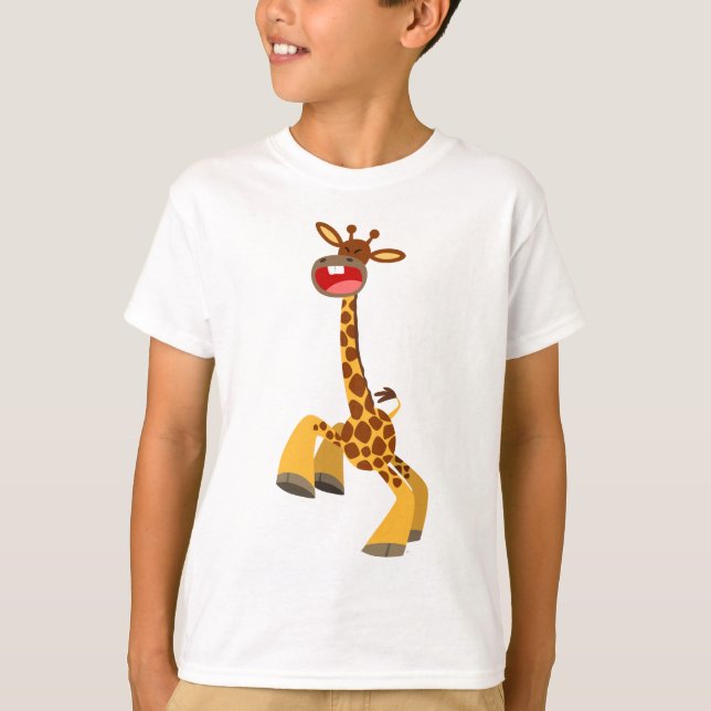 Camiseta Girafa Dançando Bonita Girafa Filha-T-Shirt (Frente)