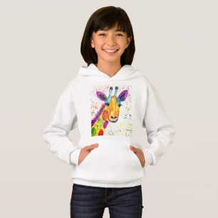 Camiseta Girafa de aquarela animal Safari crianças zoo
