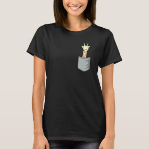 Camiseta Girafa de Bolso Safari de Animais